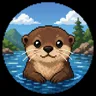 Mochi the otter character badge